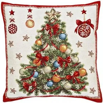 Produktbild von Kissenbezug Tannenbaum Beige/Rot