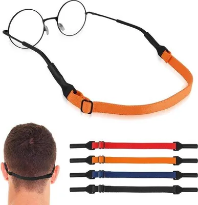 Productafbeelding van Onveranderlijke zonnebrilhouder - 4 stuks - Universele zonnebrilhouder - Sportbrilhouder - Zwart - 32 cm - voor mannen, vrouwen en kinderen