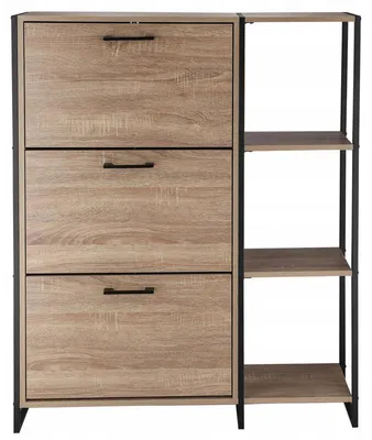 Imagen del producto de Armario para zapatos – Estante para zapatos – Organizador de zapatos – Zapatero – 3 compartimentos – Roble Sonoma