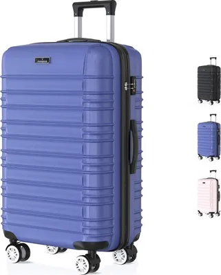 Produktbild von Voyagoux® AVALON - Handgepäck Reisekoffer - 39L - Trolleys - Reisekoffer mit Rollen - Blau - TSA Schloss