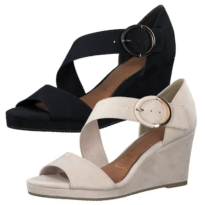 Produktbild von Tamaris 1-28072-34 Damen Sandalen Keilabsatz Sandaletten, Größe:38 EU, Farbe:Blau
