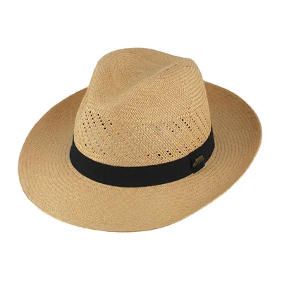 Produktbild von Fiebig Panamahut Fedora mit Ripsband Cognac Gr. 59