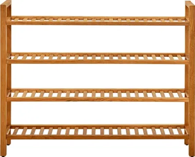 Produktbild von vidaXL Schuhregal mit 4 Etagen 100x27x80 cm Massivholz Eiche