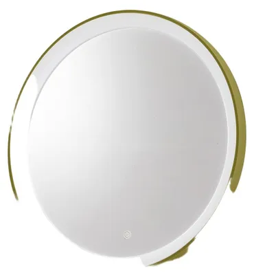 Imagen del producto de Lámpara de pared LED Krizia de 25W con espejo, función antiniebla, control táctil de intensidad, temperatura de color de 3000K-4000K y marco de aluminio en color verde salmón. – Gealuce
