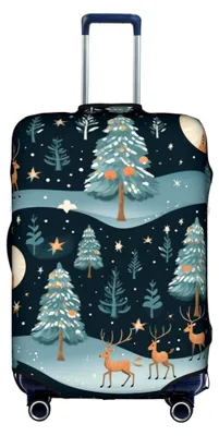 Produktbild von Elastische Gepäckabdeckung mit Weihnachtsbaum, waschbar und kratzfest, Blau, Weiß, Medium