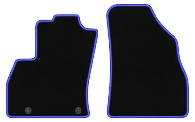 Productafbeelding van Velours automatten voor Fiat Qubo 2008-2020 (stationwagen) – 2-delig, zwart/blauw, op maat – Wielganizator CARLUX