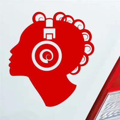 Produktbild von Auto Aufkleber Djane Musik DJ Music 10x11 cm Rot Sticker Heckscheibenaufkleber