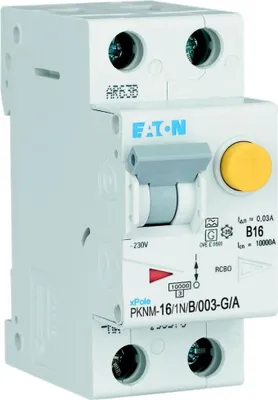 Productafbeelding van Eaton FI/LS-combinatieschakelaar 16A, 30mA, B-LS-karakteristiek, 1-polig, Eaton, 1 stuk.