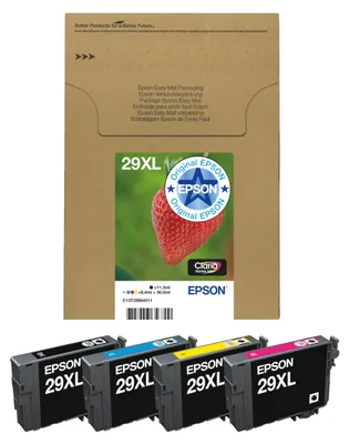 Zdjęcie produktu dla Epson Strawberry Multipack 4-colours 29XL EasyMail, High (L) Yield, Czarny, Cyjan, Purpurowy, Żółty, 11,3 ml, 6,4 ml, 1 szt., Multipak