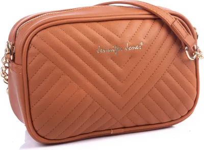 Zdjęcie produktu dla Jennifer Jones Elegancka Pikowana Torebka Damska Na Ramię Wieczorowa Koniakowa