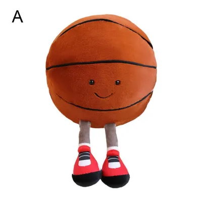 Produktbild von Weich gefülltes Basketball- und Fußball-Sportspielzeugkissen, Baby-Plüschtier, Home-Cartoon-Simulations-BasketBalancekissen 28 cm（Basketball）