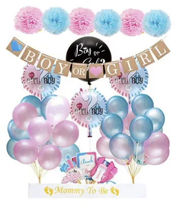 Image de Buxibo - Décoration Gender Reveal - Kit de fête pour bébé - Guide de configuration de la fête - Décoration - Naissance - Unisexe