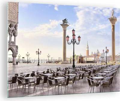 Produktbild von Bilder auf glas - Architektur Stadt Venedig - 70x50cm - Glasbilder - Wandbilder - Kunstdruck - zum Aufhängen bereit - Wanddekoration aus Glas - Glas Bilder - Wandbild auf Glas - GAA70x50-2553