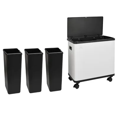 Produktbild von SVITA SR3X18 54L Sensor-Mülleimer 3 Fächer Mülltrennsystem Abfalleimer Stahl Weiß
