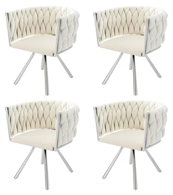 Immagine prodotto di Sedia da pranzo - Sedia girevole - Sedia confortevole - Sedia in metallo - Rivestimento - Seduta girevole a 360°