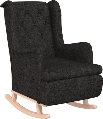 Obrázek produktu pro Houpací křeslo s nohami z kaučukovníkového dřeva černé textil