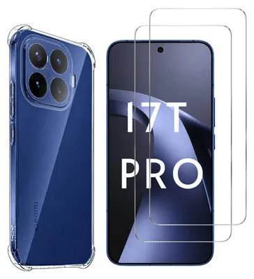 Produktbild von Stoßfeste Hülle für Xiaomi 17T Pro und 2 Displayschutzfolien aus gehärtetem Glas Phonillico®