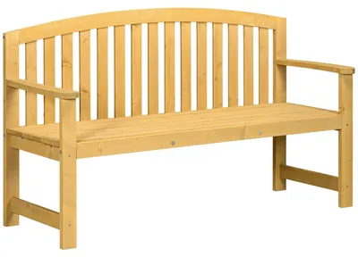 Produktbild von Outsunny 2-Sitzer Gartenbank Holz, wetterfest Sitzbank mit Rückenlehnen