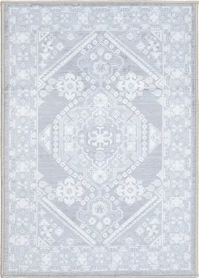 Produktbild von Teppich Wohnzimmer Schlafzimmer - 300x400 cm - Kurzflor - Waschbar - Anti-Rutsch Rückseite - Grau