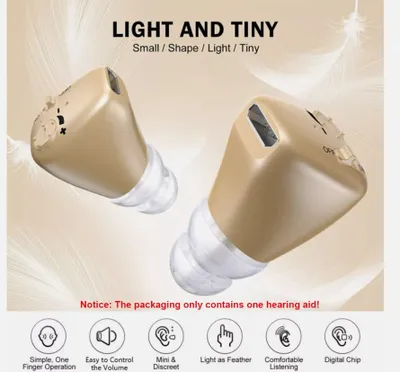 Produktbild von Mini Unsichtbares In-Ear-Hörgerät Wiederaufladbarer Soundverstärker Senioren/Erwachsene UK