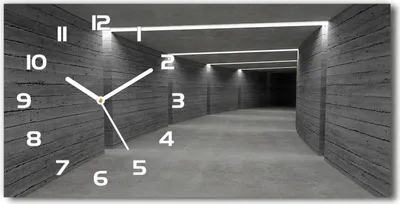 Produktbild von Wanduhr aus Glas – 60x30 cm - Glasbild - Glasuhr - Gehärtetes Glas - weisse-zeiger - Betontunnel