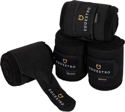Image de Equestro Elastic bandages 4 unités Noir Noir One Size