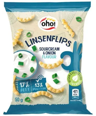 Produktbild von oho! Linsenflips Sour Cream & Onion 50g