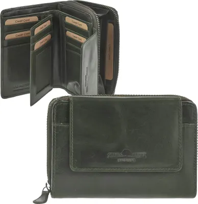 Produktbild von Greenburry Geldbörse Leder Newport Damen Portemonnaie 15x10x4 cm grün