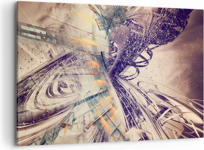 Produktbild von Bild auf Leinwand - Leinwandbild - Abstraktion modern - 100x70cm - Wand Bild - Wanddeko - Leinwanddruck - Bilder - Kunstdruck - Wanddekoration - Leinwand bilder - Wandkunst - AA100x70-4057