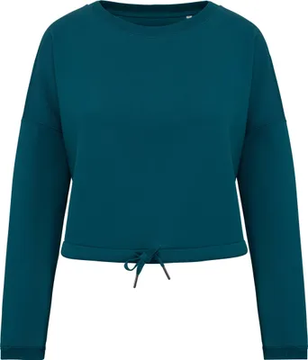 Produktbild von Native Spirit Umweltfreundliches cropped Oversize Damen Sweatshirt mit Rundhalsausschnitt