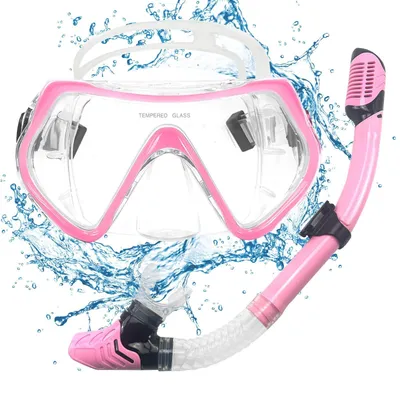 Zdjęcie produktu dla Solidchoice - Zestaw do snorkelingu dla dorosłych z maską panoramiczną o polu widzenia 180° i powłoką antyfogową