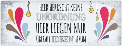 Produktbild von Metallschild mit Spruch: Hier herrscht keine Unordnung, ... Schild Türschild