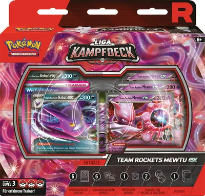 Obrázek produktu pro Pokémon: Team Rocket's Mewtwo Ex – Liga Battle Deck (němčina)