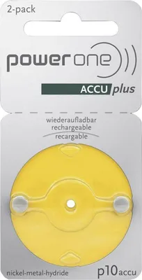 Produktbild von Varta Power One 10 ACCU plus p10 Gelb Akku für Hörgeräte NiMH 2er Blister p10