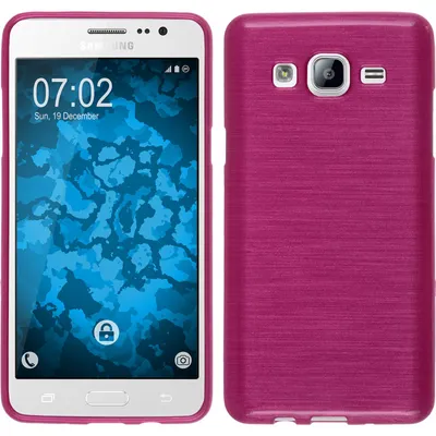 Produktbild von PhoneNatic Case kompatibel mit Samsung Galaxy On5 - pink Silikon Hülle brushed + 2 Schutzfolien