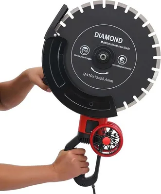 Productafbeelding van Elektrische Betonzaag - 4000 W Vermogen - 16 Inch Zaagblad - Rood - Cirkelzaag - Voor Steen En Beton