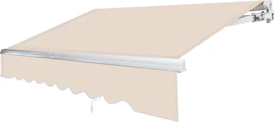 Obrázek produktu pro Clanmacy Kloubová markýza PA s UV ochranou a ruční klikou Markýza Sluneční clona Hliník + polyester pro terasu/střechu Béžová 300 x 250 cm