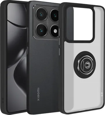 Produktbild von Avizar, Handyhülle für Xiaomi 14T Metallring, Video-Halterung, Schwarz