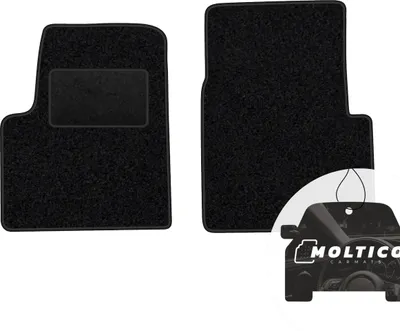 Produktbild von moto-MOLTICO Vorne Fußmatten Auto Velours Autoteppiche Schwarz Automatten Set 2-teilig passend für Renault Espace II 1991-1996