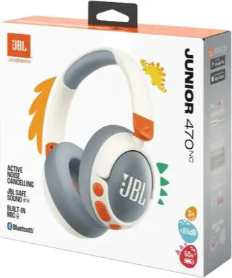 Immagine prodotto di JBL Junior 470NC Cuffia wireless ad archetto Telefono/Musica USB Tipo C Bluetooth Grigio chiaro, bianco