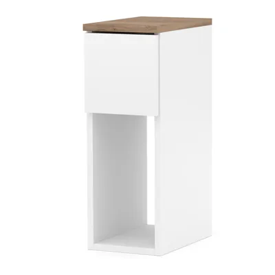 Produktbild von INNOVAHOME Nachttisch Schmal 20cm Weiß, Eiche Wotan
