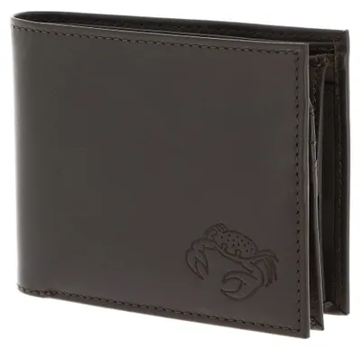 Produktbild von oxmox Leder Geldbörse Leather RFID Protect Querscheinbörse Crab 2.0 Embossed Brown dunkelbraun