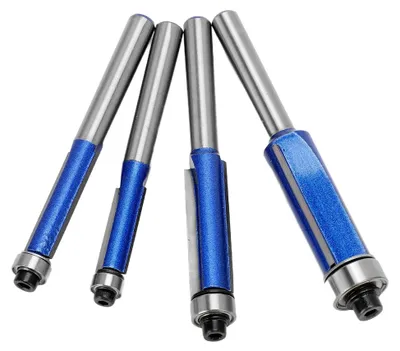 Produktbild von Fräser-Bit-Set – 4-teiliges Werkzeug zur Holzbearbeitung aus Wolframstahl mit 10,2 cm Schaft für Fräs- und Anfasarbeiten