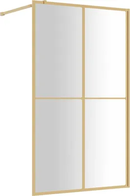 Produktbild von vidaXL Duschwand für Begehbare Dusche ESG Klarglas Golden 118x195cm