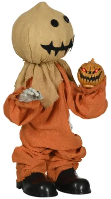 Produktbild von HOMCOM Halloween Dekoration 77cm Vogelscheuche mit Rote Augen Soundfunktion