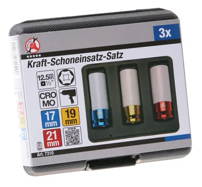 Produktbild von KRAFTMANN 7310 Kraft-Schoneinsätze, 17-19-21 mm, 12,5 (1/2), 3-tlg.
