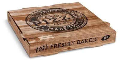 Produktbild von 100x Pizzakarton aus Mikrowellpappe mit neutralem Motiv 24 x 24 x 4 cm