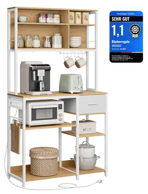 Productafbeelding van VASAGLE Keukenrek met stopcontacten, vrijstaand rek, 40 x 100 x 180,8 cm