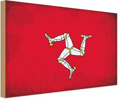 Produktbild von vianmo Holzschild 20x30 cm Isle of Wappen Man Vintage Flagge Fahne