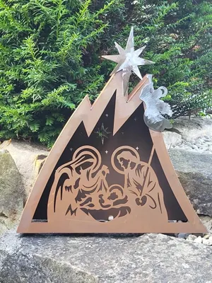 Produktbild von Edelrost Windlicht heilige Familie